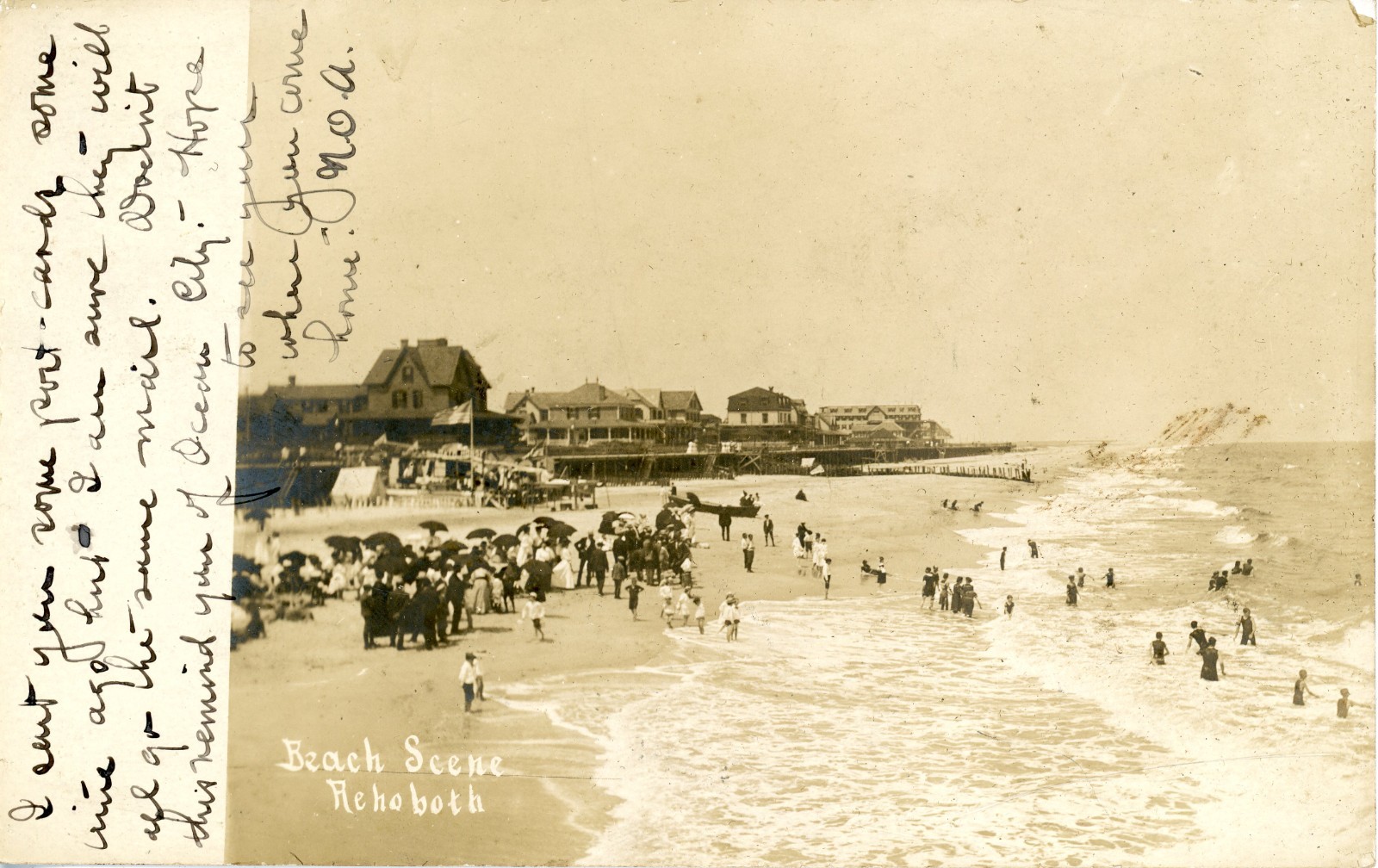 Rehoboth Beach Delaware 1906 Real Photo Postcard