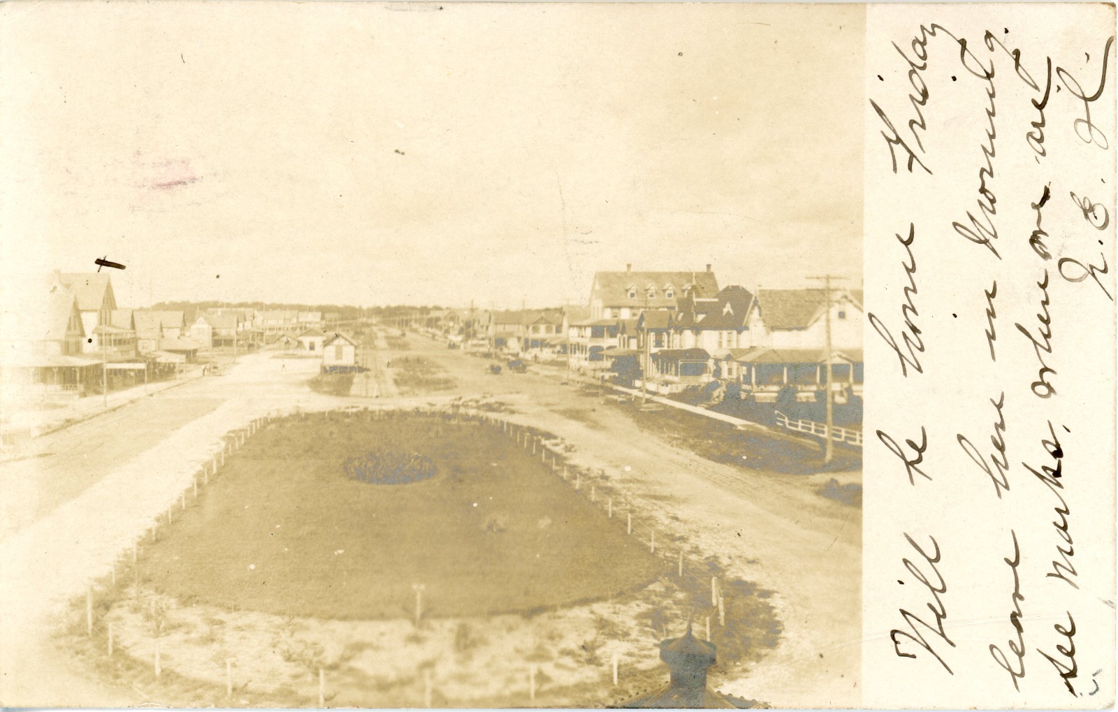 Rehoboth Beach Delaware Street View 1906 Real Photo Postcard