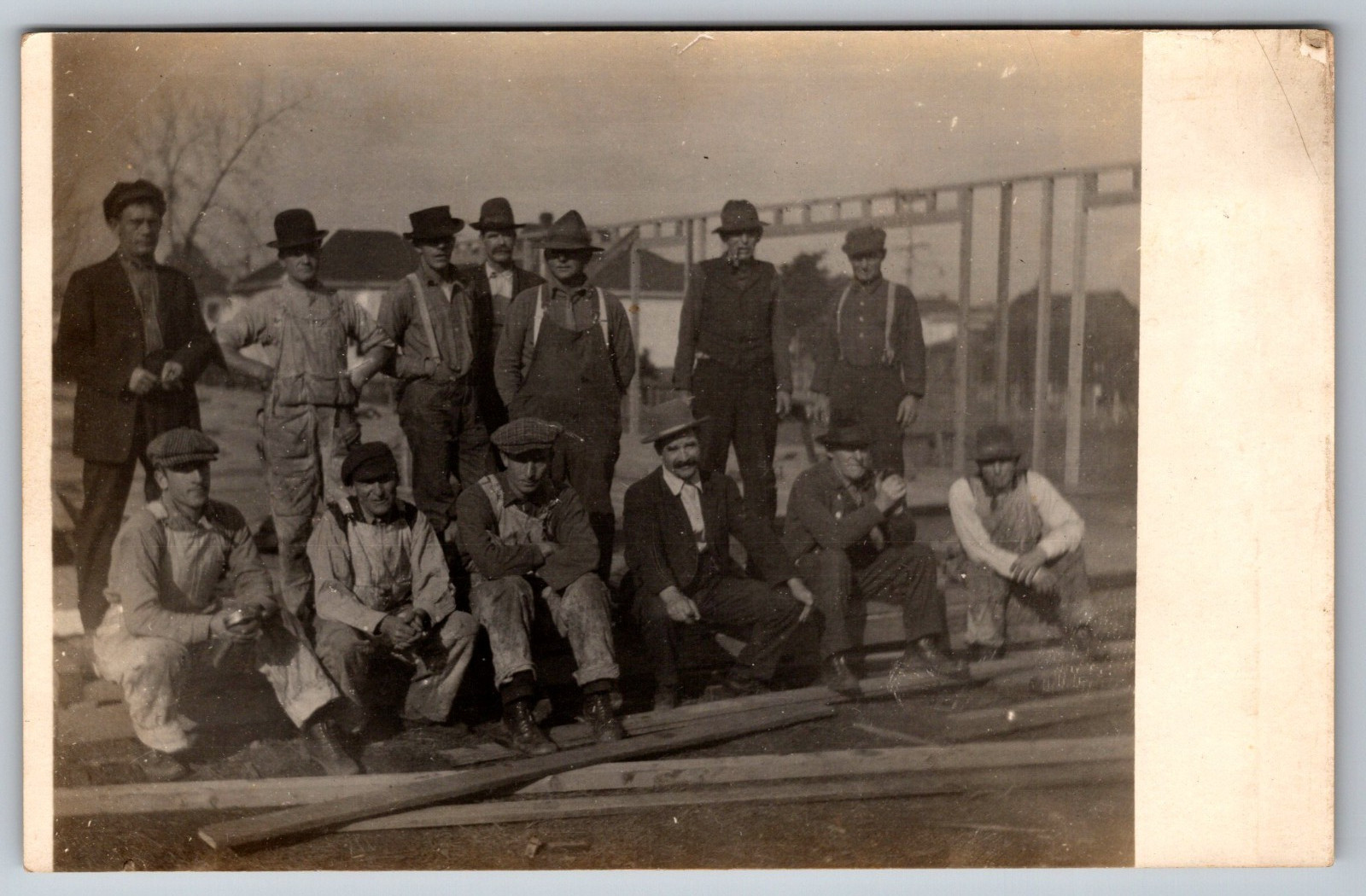 Martinez California Men Workers Plumber Electric Carpenter 1915 Real Photo Postcard