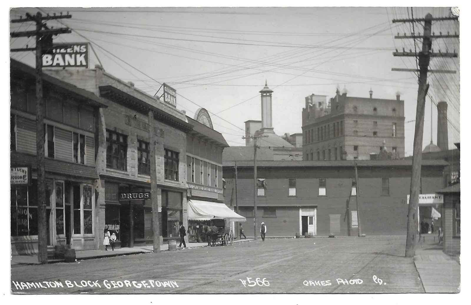 Georgetown Washington Hamilton Block Street View Real Photo Postcard