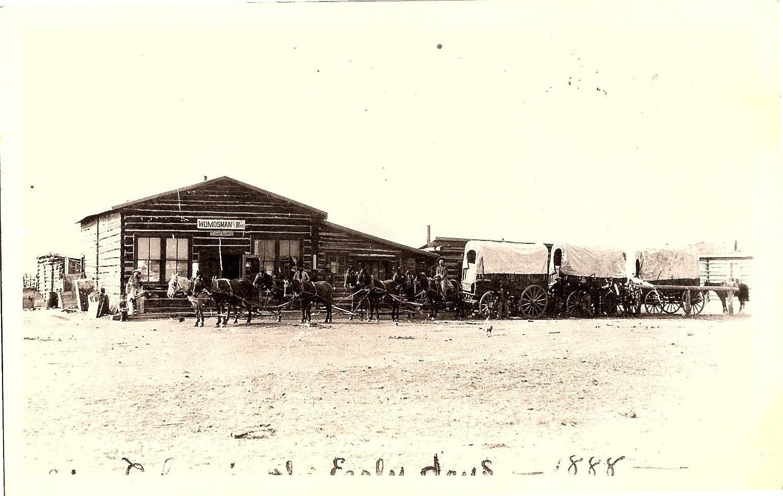 Walden Colorado WO Mosman Store Wagons Horses Old West 1918 Real Photo Postcard