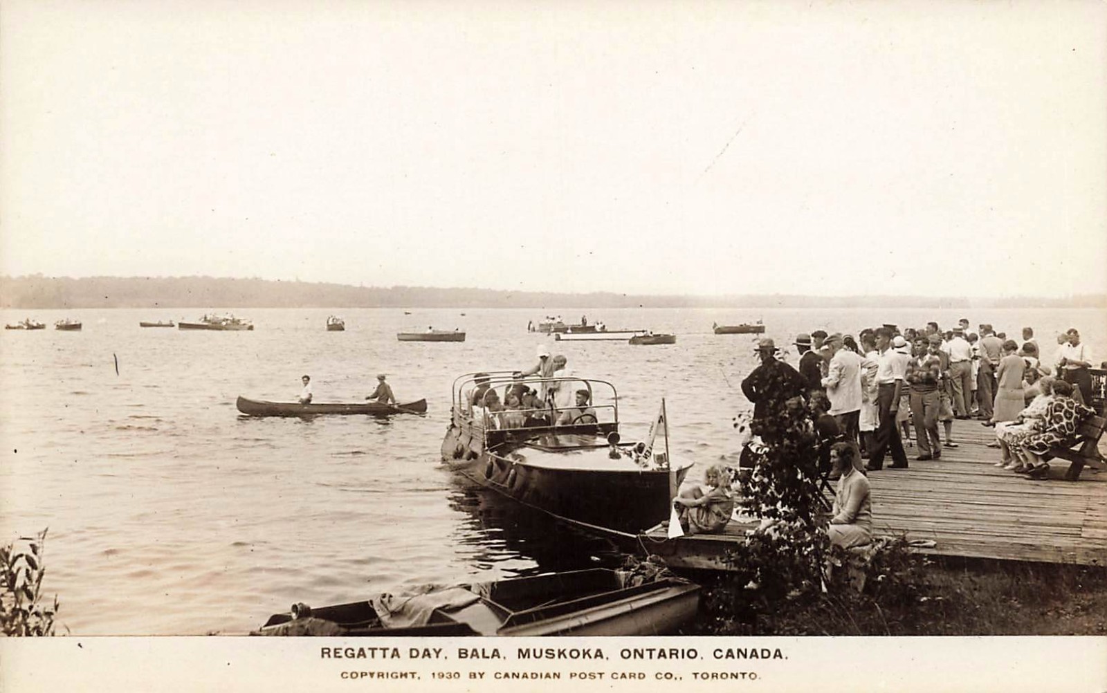 Bala Muskoka Ontario Canada Regatta Day Real Photo Postcard