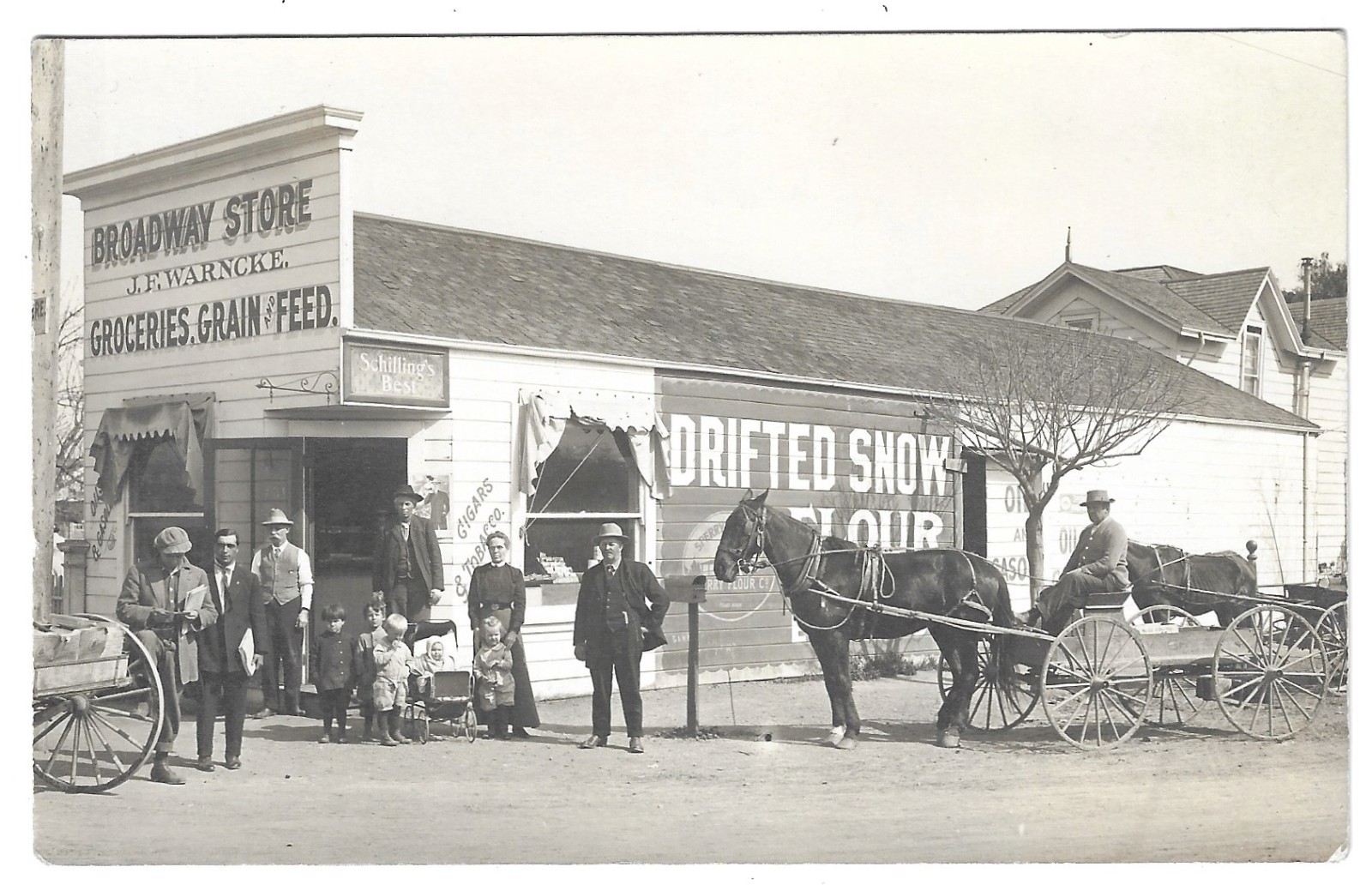 San Jose California JF Warncke Grocers Storefront Real Photo Postcard