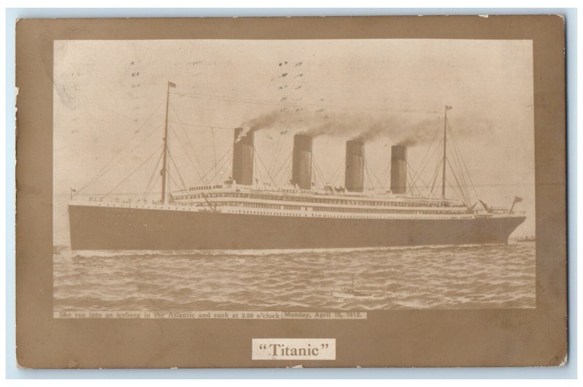 RMS Titanic Disaster Sinking 1912 Real Photo Postcard
