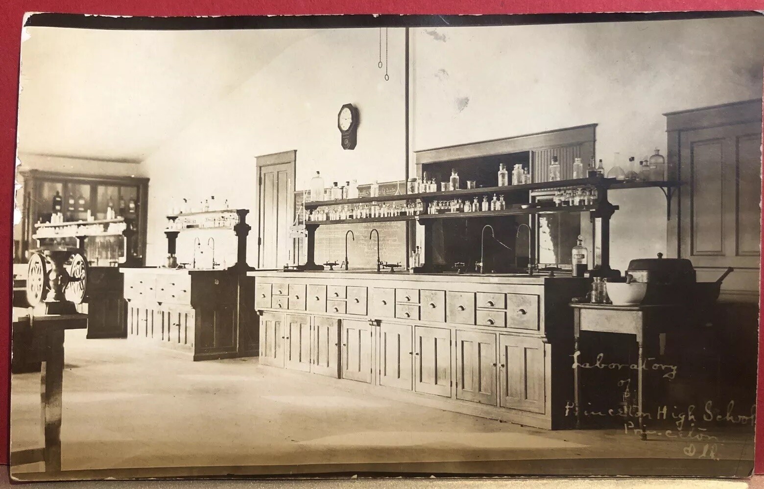 Princeton Illinois Laboratory At Princeton High School Real Photo Postcard