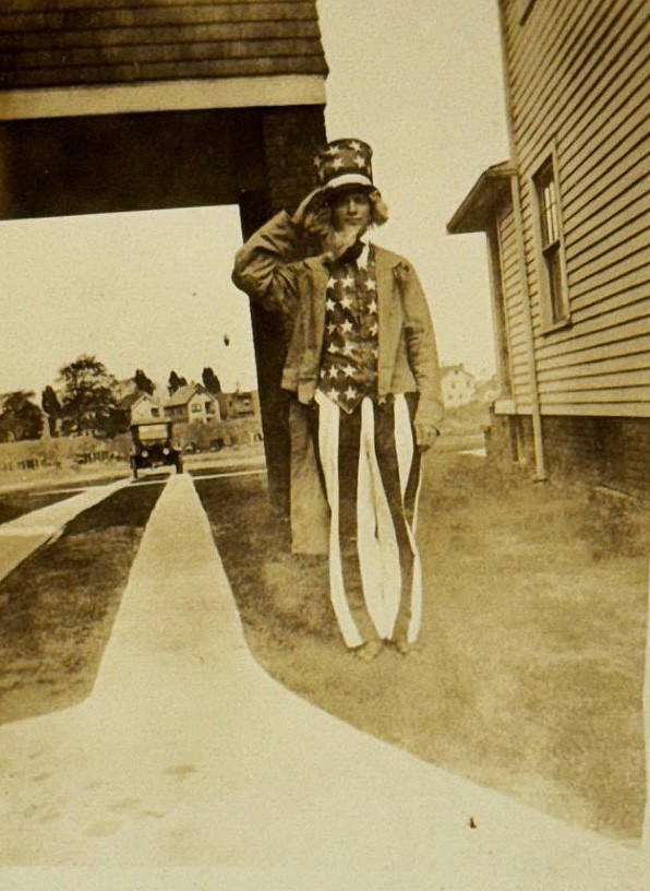 Patriotic Uncle Sam Saluting 1900-1910 Real Photo Postcard