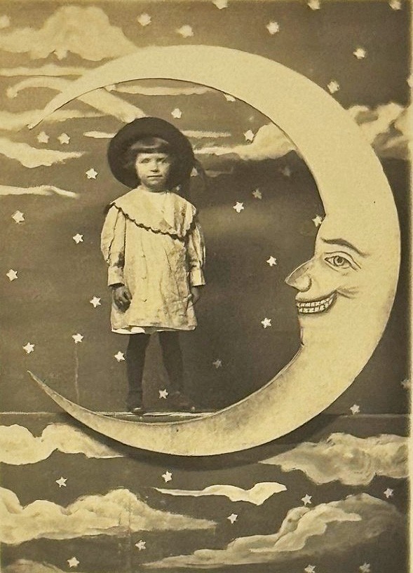 Oklahoma City Young Girl Smiling Moon At The Fair 1912 Real Photo Postcard