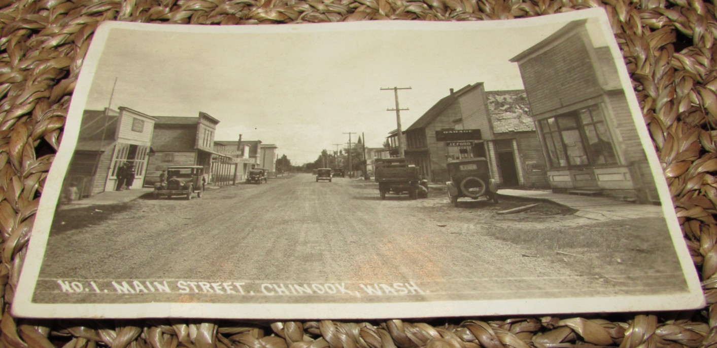 Chinook Washington Main Street 1908 Real Photo Postcard