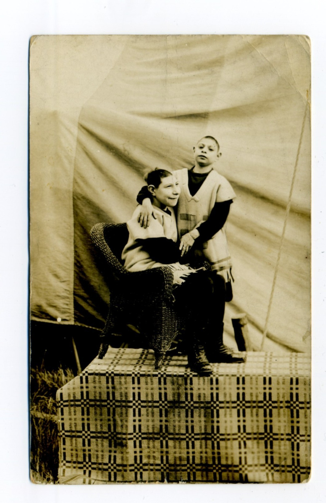 Davenport Iowa People in Carnival Show and Photographer Real Photo Postcard