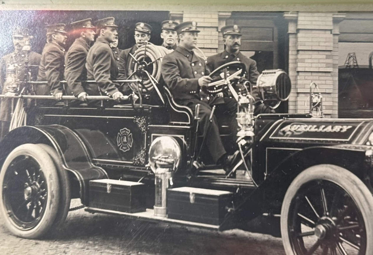 Battle Creek Michigan Fire Dept American LaFrance Hose Truck 1910 Real Photo Postcard