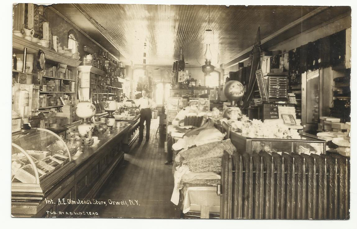 Orwell Oswego County New York Olmsted Store Interior Real Photo Postcard