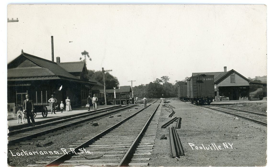 Poolville Near Hamilton New York Madison County Railroad Station Real Photo Postcard