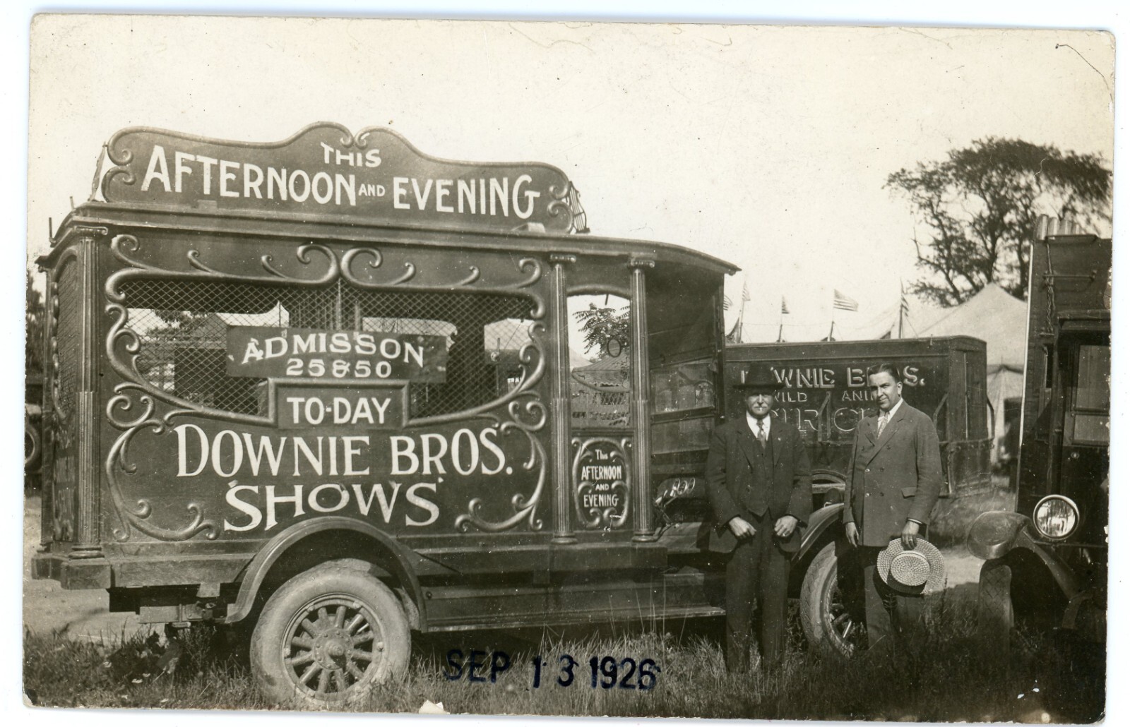 Downie Brothers Show Wild Animal Circus Truck Real Photo Postcard