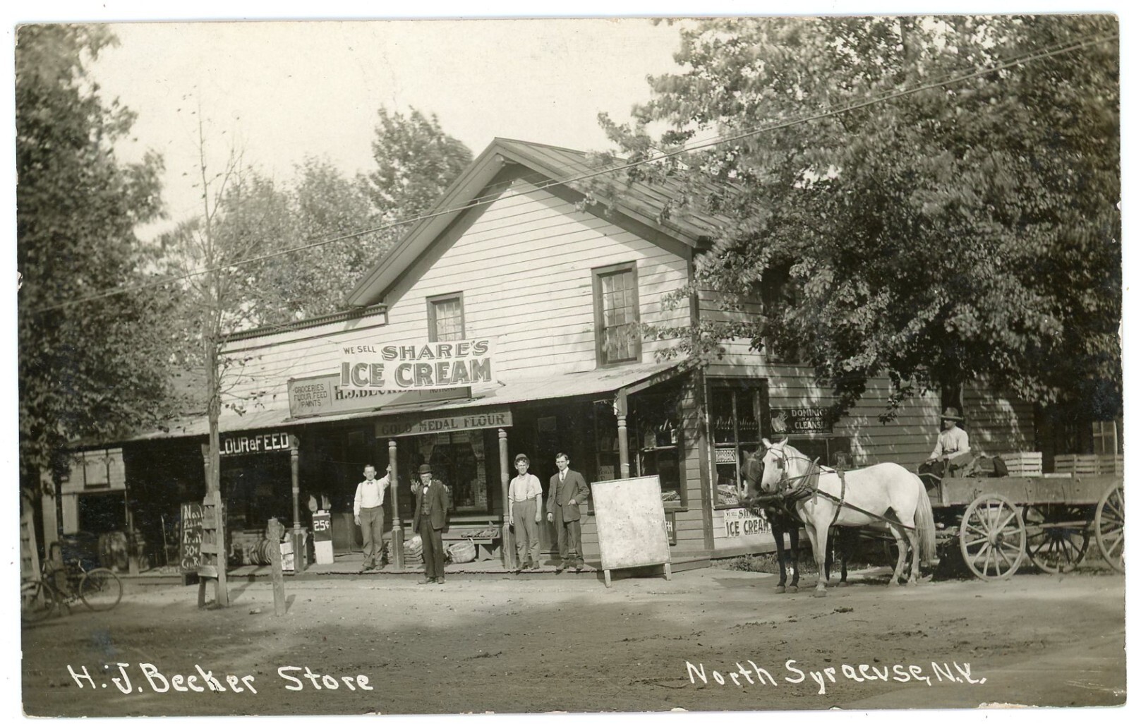 North Syracuse New York Onondaga County Store HJ Becker Shares Ice Cream Real Photo Postcard