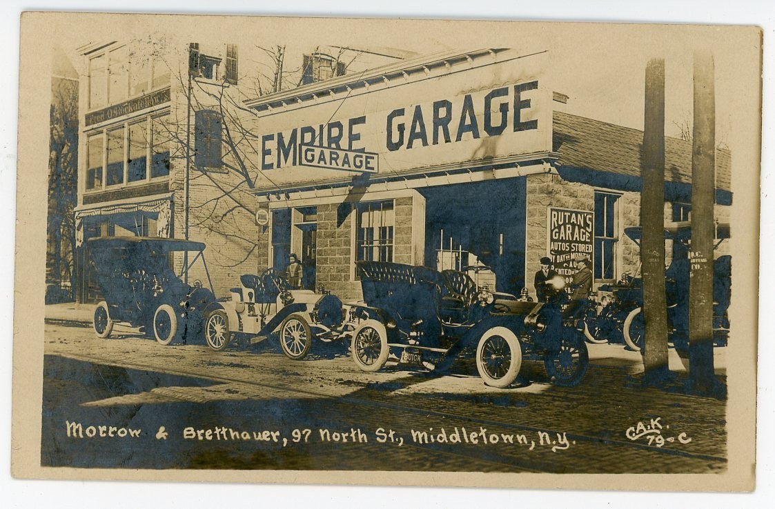 Middletown New York Orange County Empire Rutans Garage 97 North Street Early Automobiles Real Photo Postcard