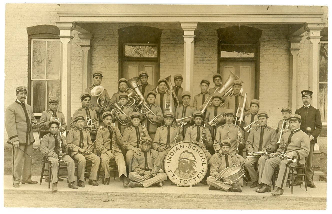 Fort Totten North Dakota Indian School Band Real Photo Postcard