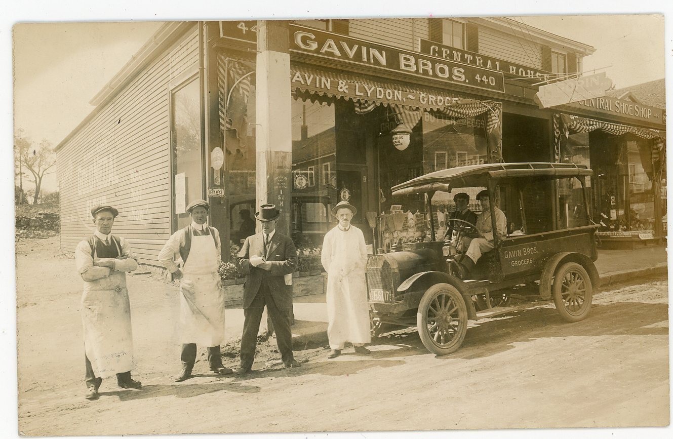 Gavin Bros Grocer With Delivery Truck Real Photo Postcard