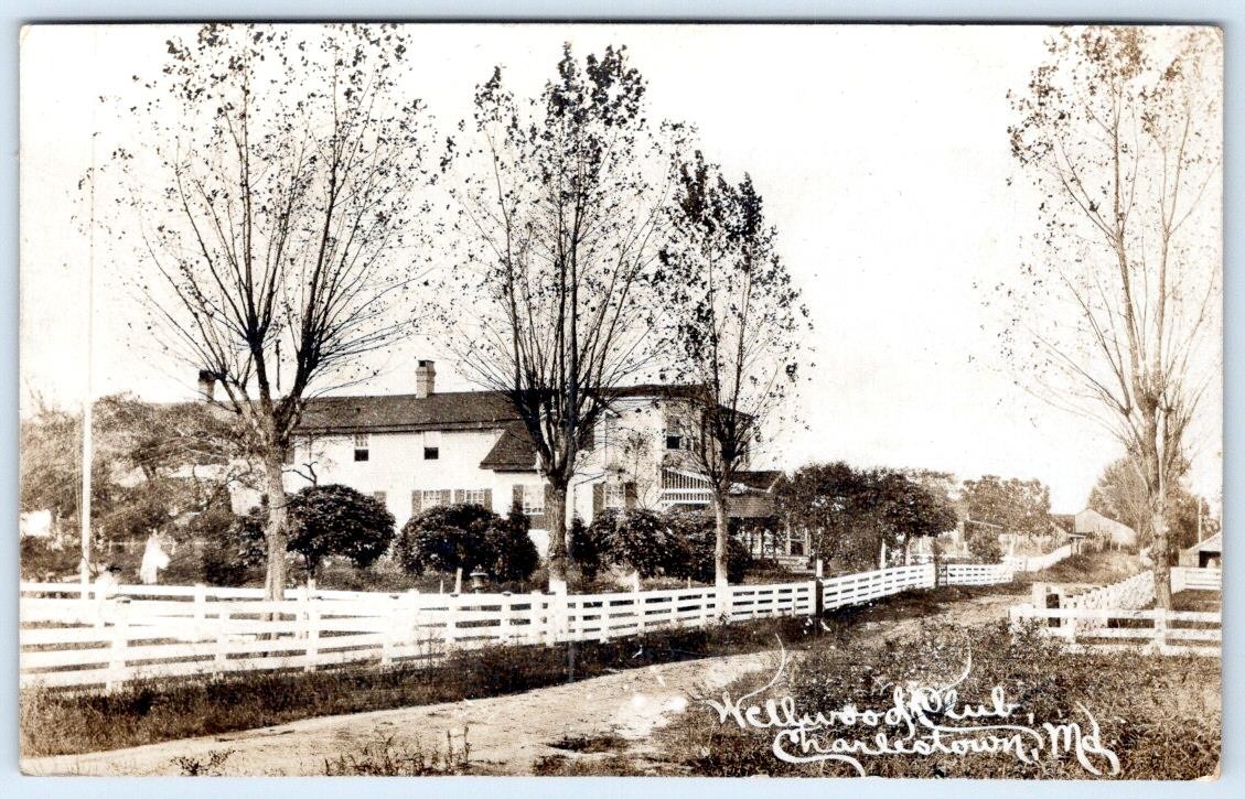 Charlestown Maryland Wellwood Club Private Country Club 1924 Real Photo Postcard