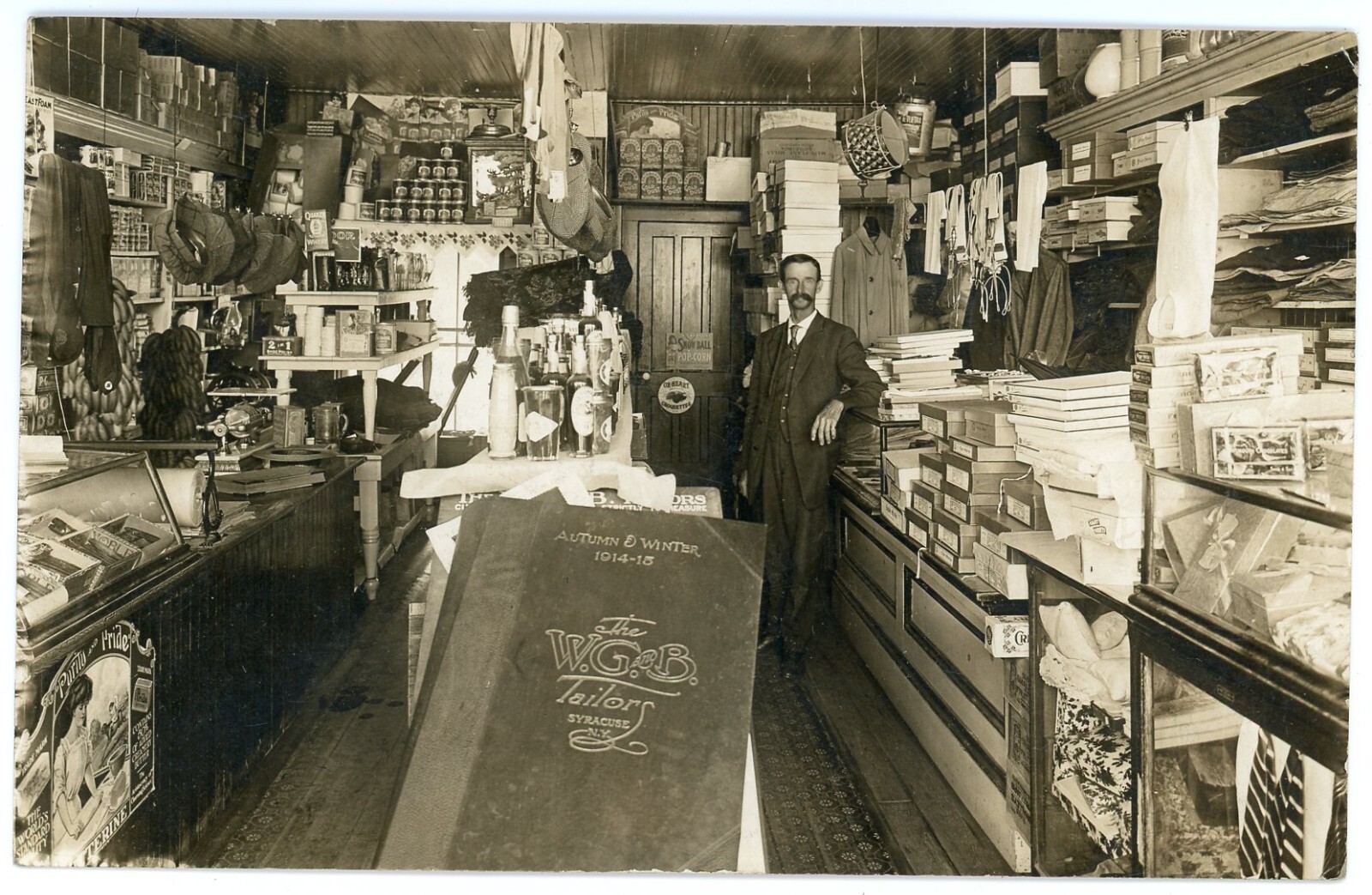 Syracuse New York Onondaga County Tailors Shop Store Interior Advertising Real Photo Postcard