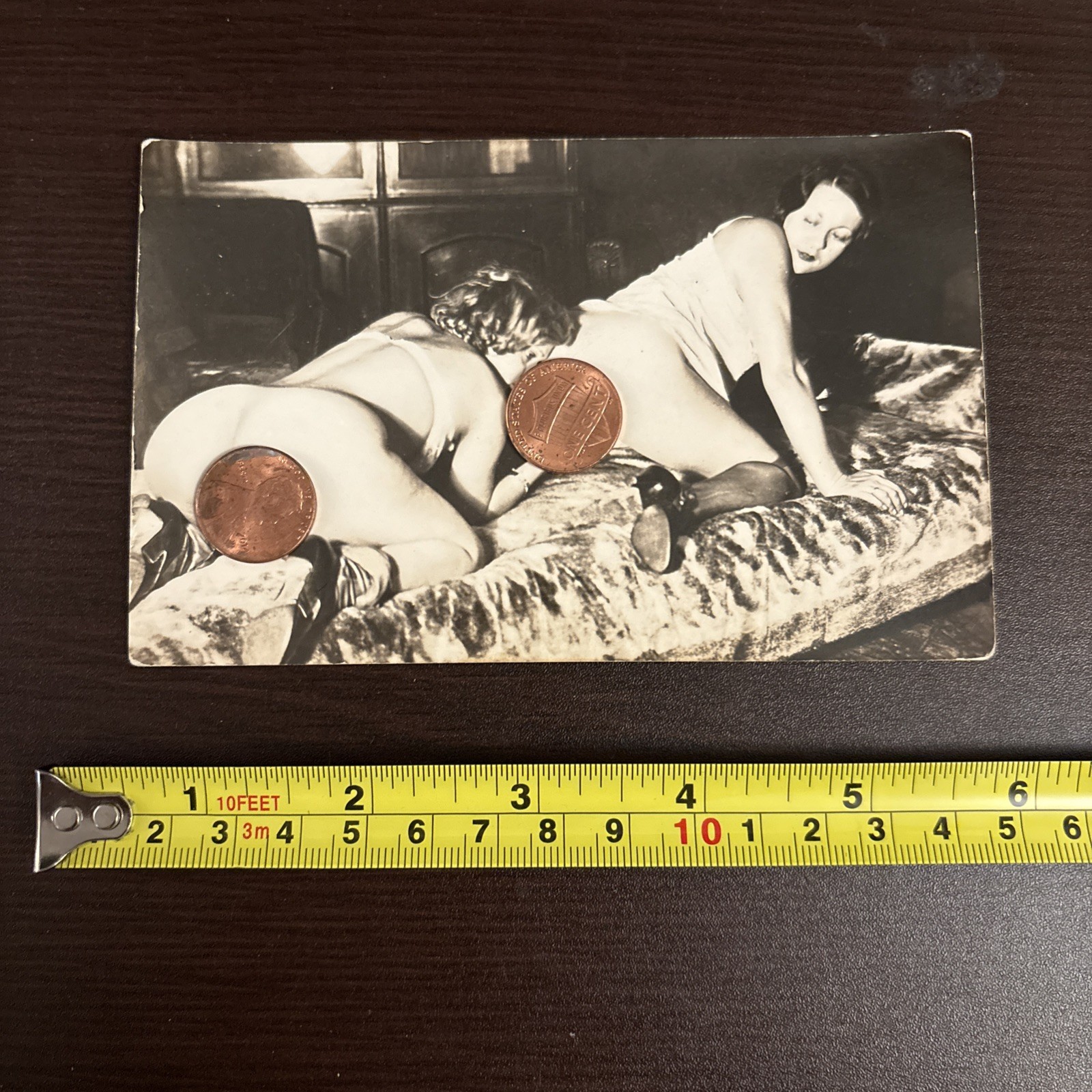 Erotic Two Lovers 1940s Real Photo Postcard