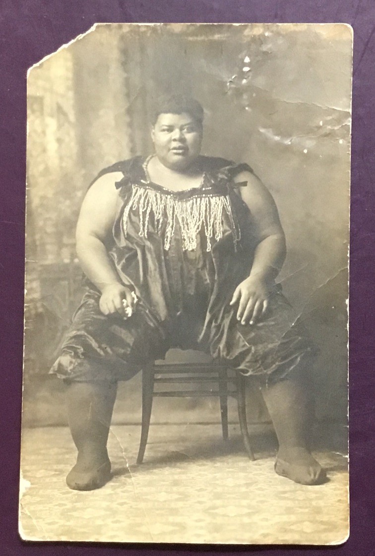 Adel Iowa Circus Young Black Woman 700 Lb 1907 Real Photo Postcard