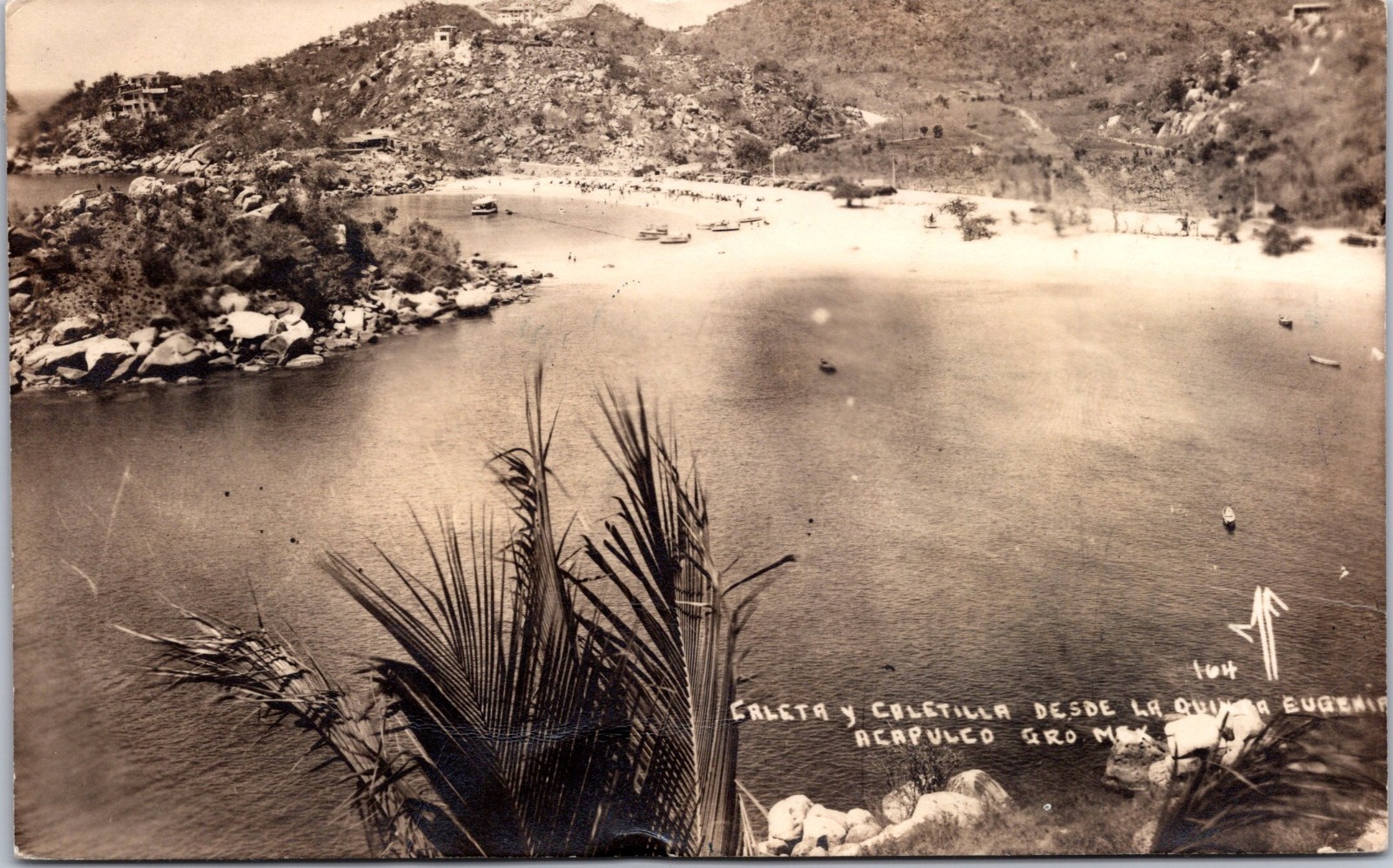 Acapulco De Juarez Guerrero Mexico Caleta Y Caletilla Real Photo Postcard