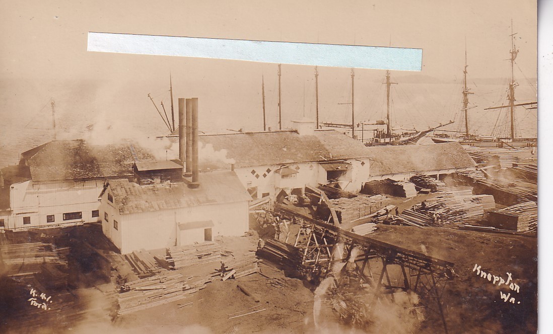 Knappton Washington Pacific County Ghost Town Mill 1910 Real Photo Postcard