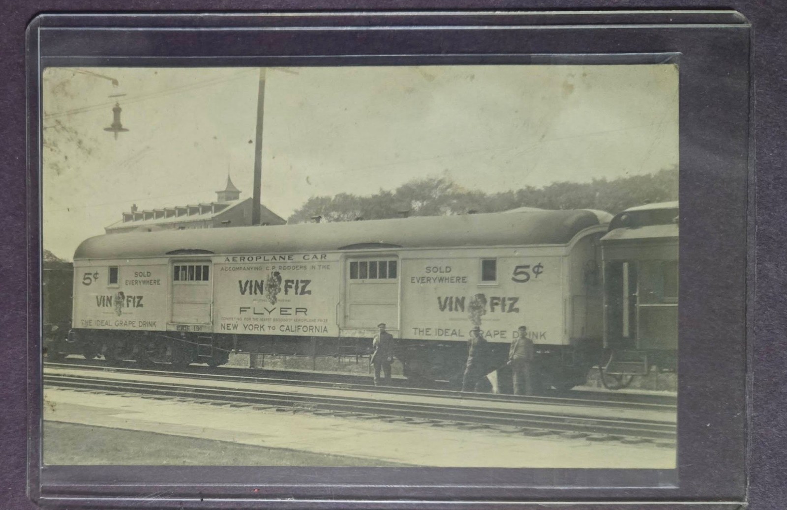 Vin Fiz Flyer Support Train 1911 Real Photo Postcard