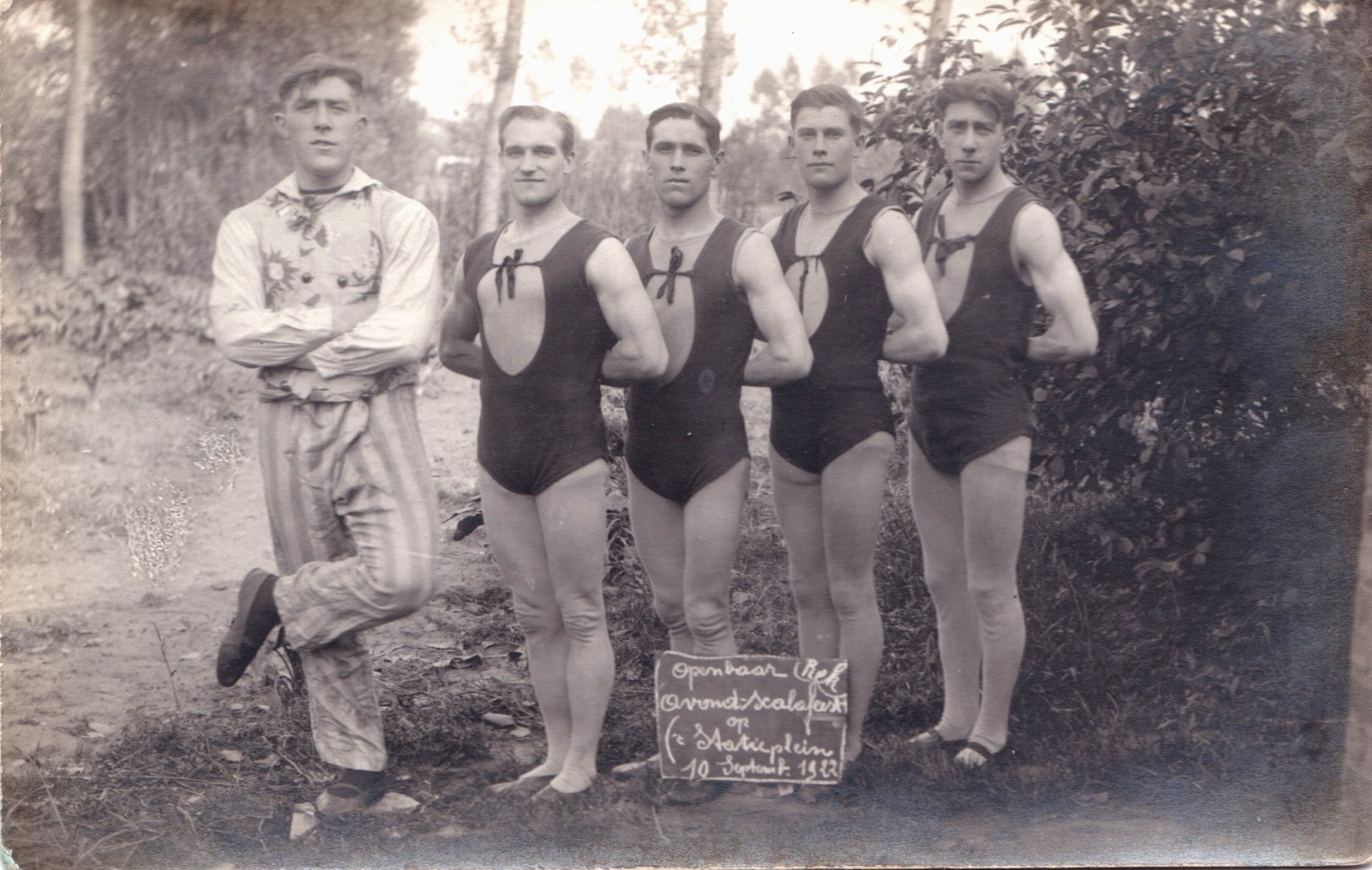 Circus Acrobats Men In Tights 1922 Real Photo Postcard