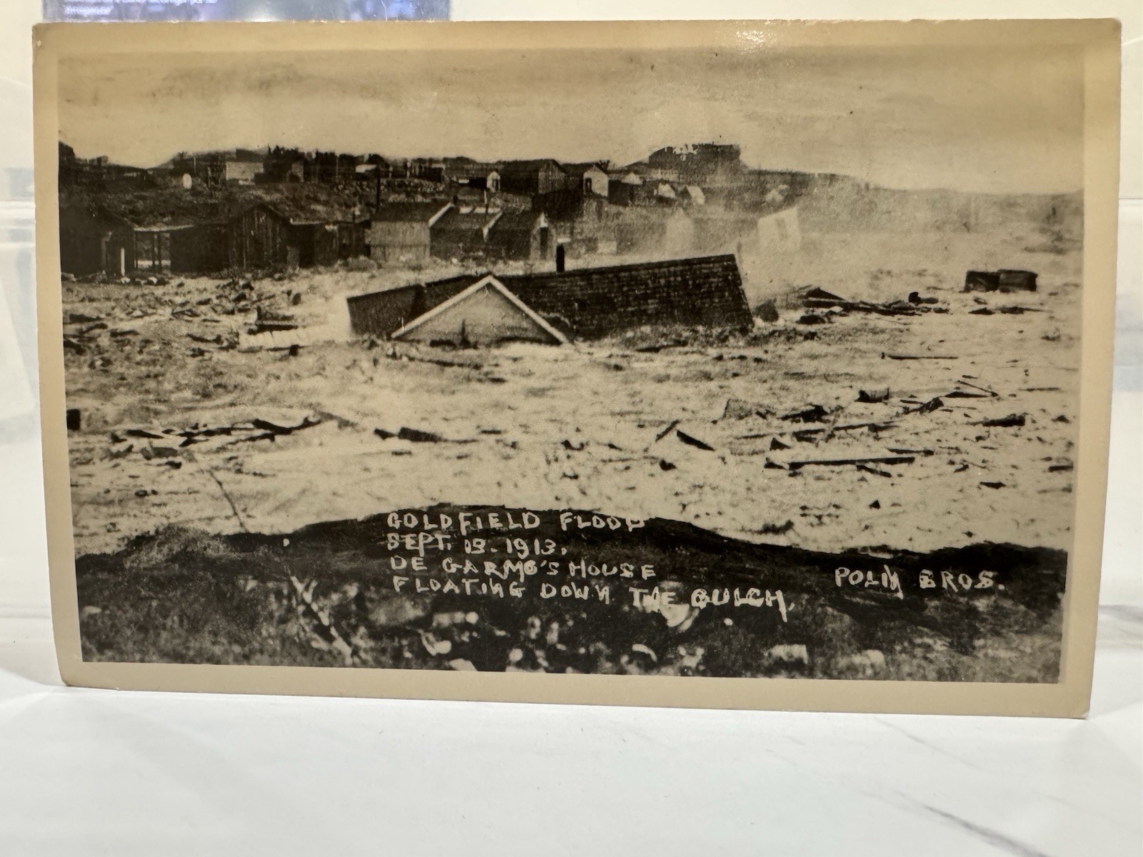 Goldfield Nevada Mining Flood De Carlemo House 1913 Real Photo Postcard