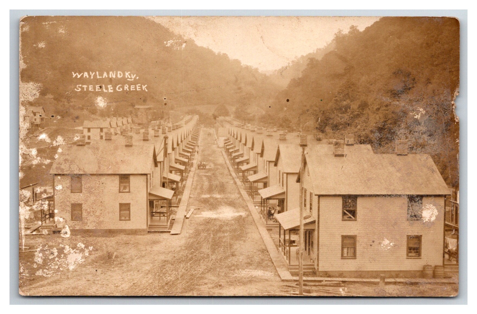 Wayland Kentucky Steele Creek Near Prestonsburg Home Of Elk Horn Mine Real Photo Postcard