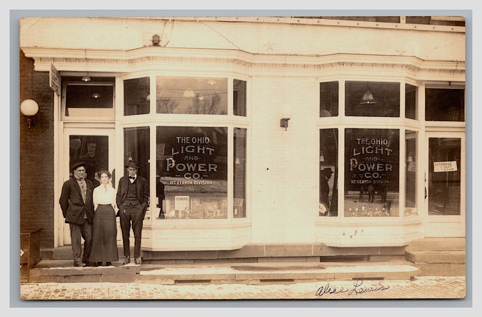 Mt. Vernon Ohio Ligh And Power Company Street View Strore Front Real Photo Postcard