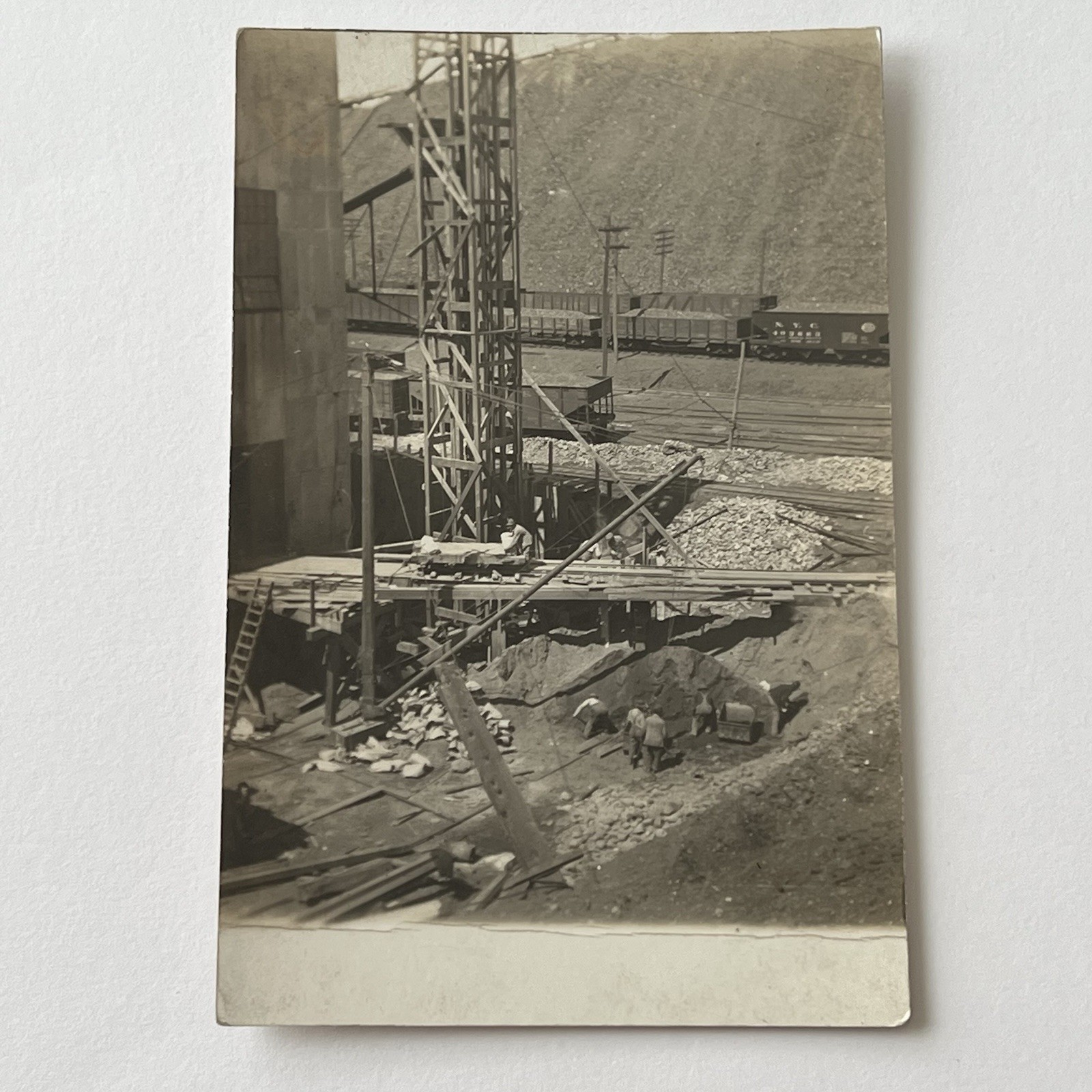 New York City Railroad Train Construction Industry Real Photo Postcard