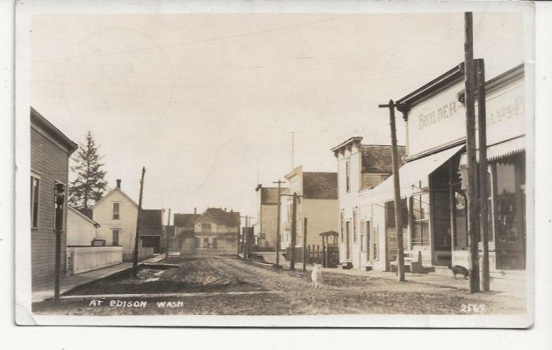 Edison Washington Street Scene Boulder Store Dogs 1917 Real Photo Postcard