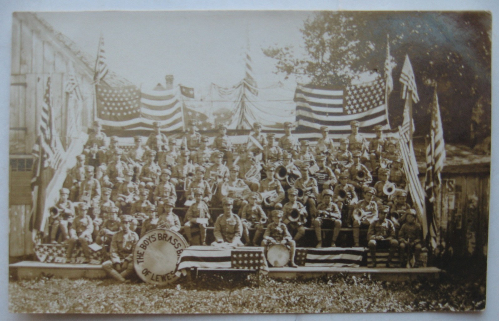 Lewes Delaware Boy's Brass Band of Lewes Real Photo Postcard