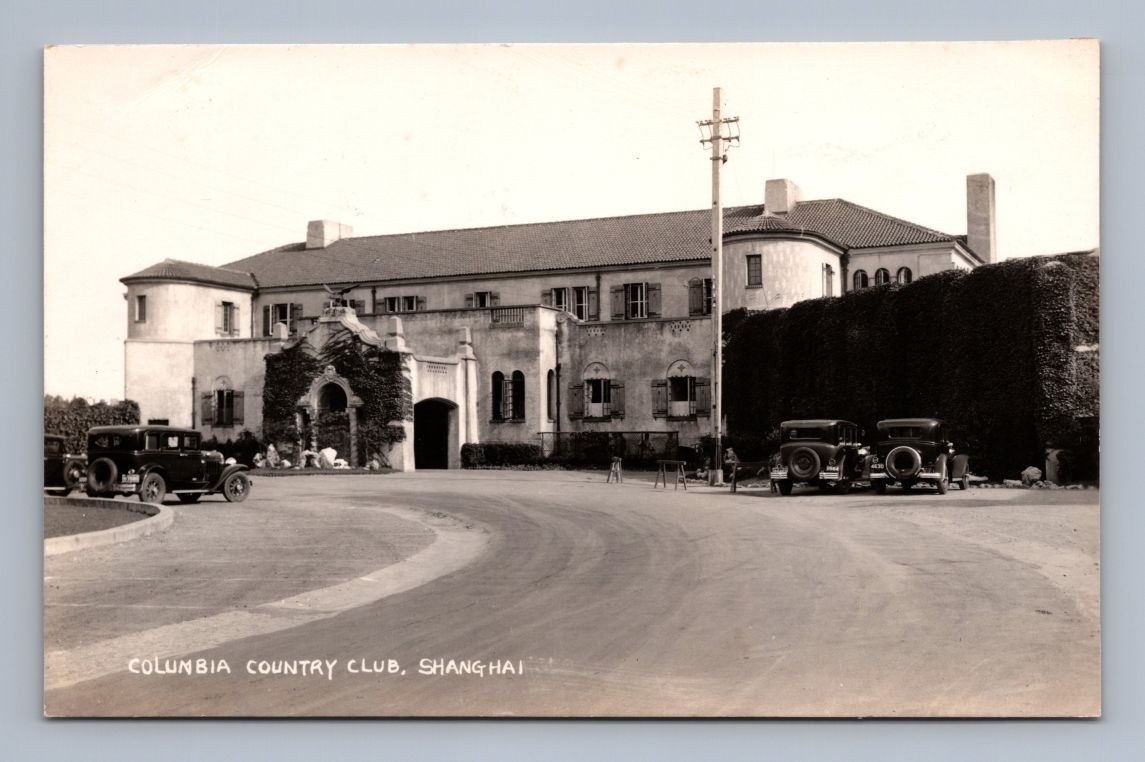 Shanghai China Columbia Country Club Real Photo Postcard