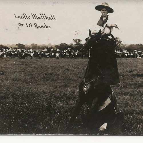 Texas Oklahoma Cowgirl Lucille Mulhall Horse Trick At 101 Ranch Real Photo Postcard
