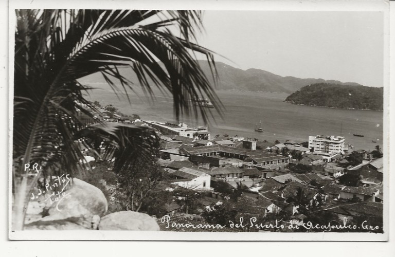 Acapulco Mexico Del Puerto Panorama Pintos Real Photo Postcard