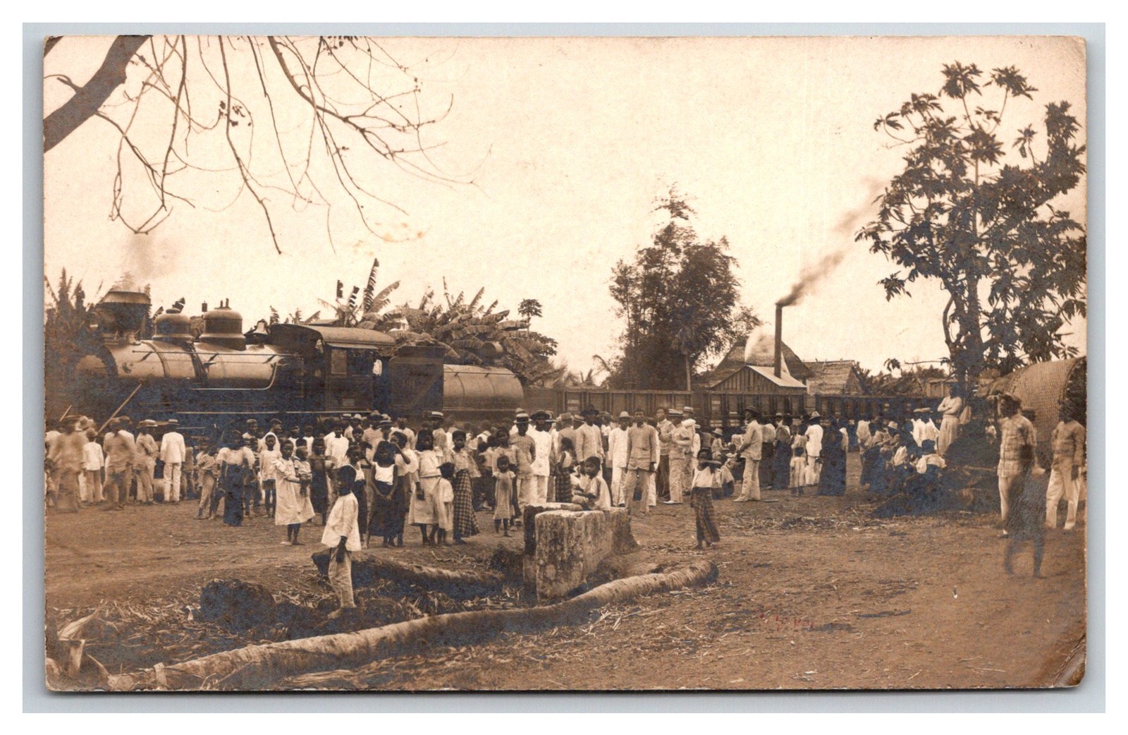 Jaro Iloilo Panay Philippines 1st Train PRRR Railroad Real Photo Postcard