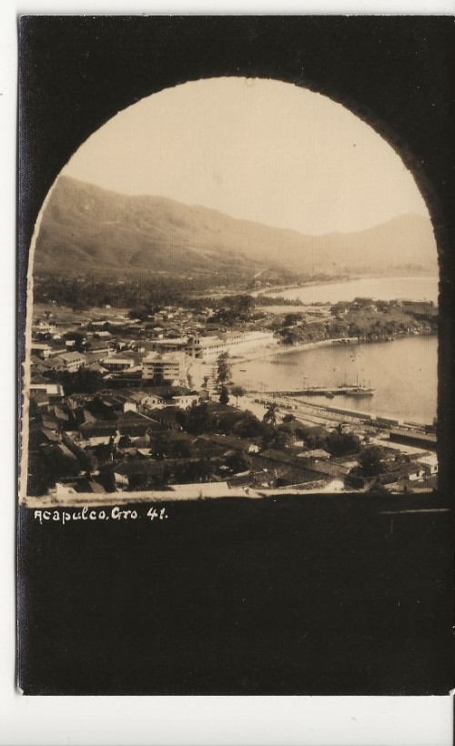 Acapulco Mexico Arch Shot Real Photo Postcard