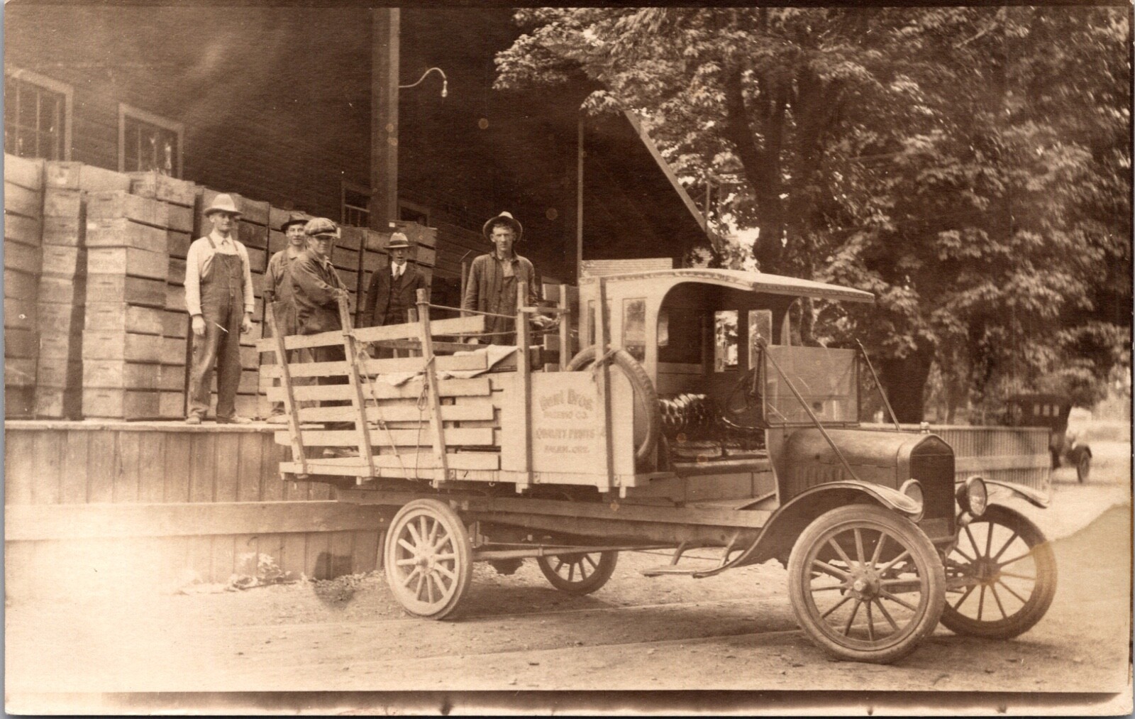 Salem Oregon Rent Brothers Packing Co Fruit Delivery Truck August 1919 Real Photo Postcard