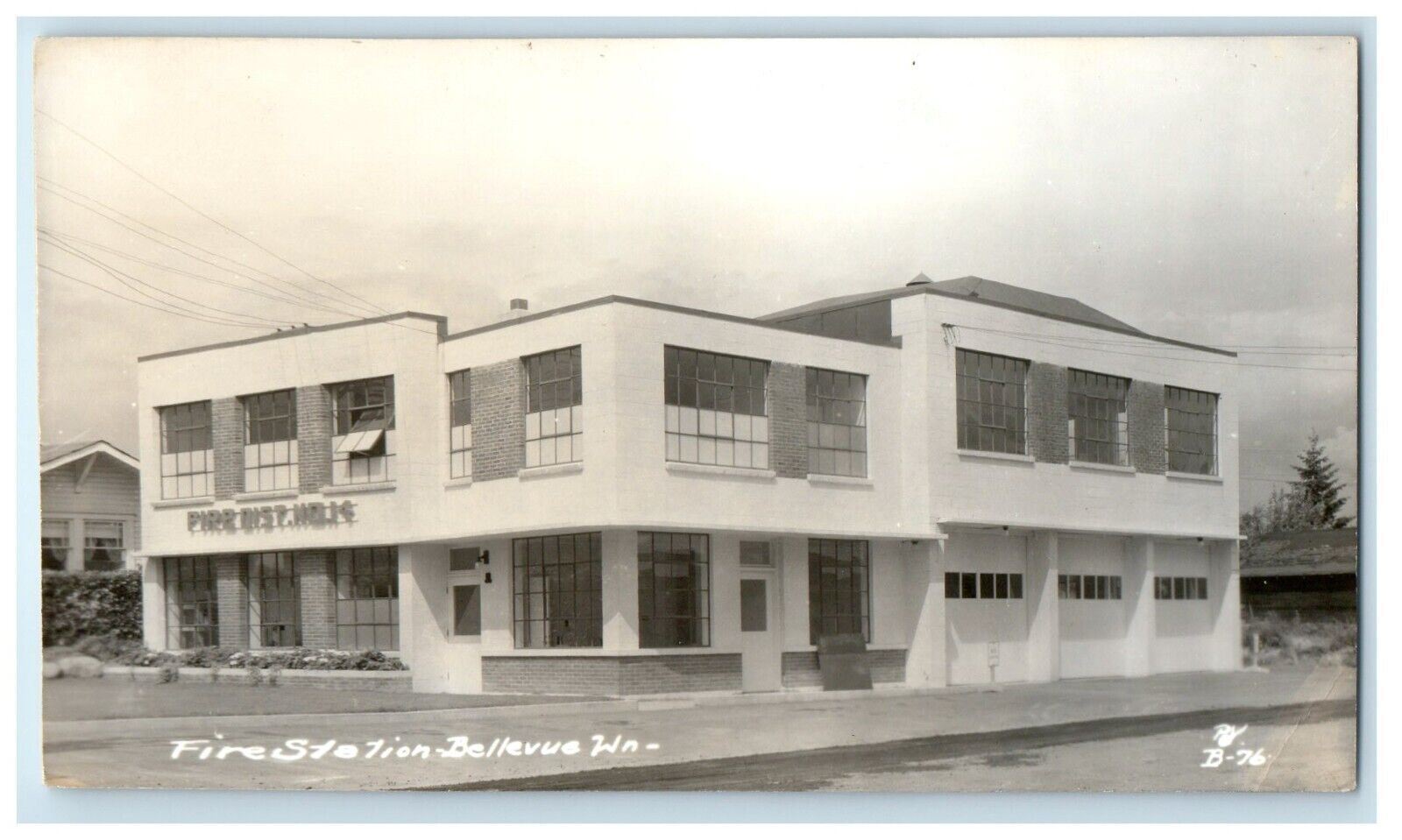 Bellevue Washington Fire Station Building Real Photo Postcard
