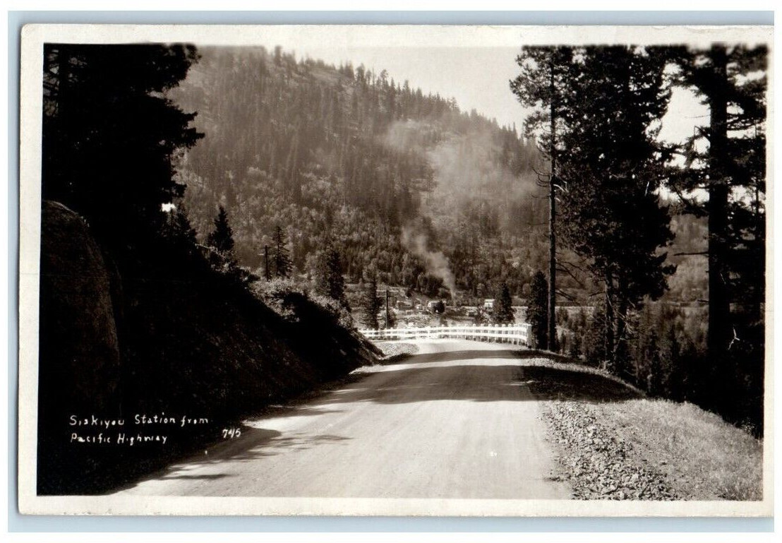 Siskiyou Station Oregon View From Pacific Highway 1907 Real Photo Postcard