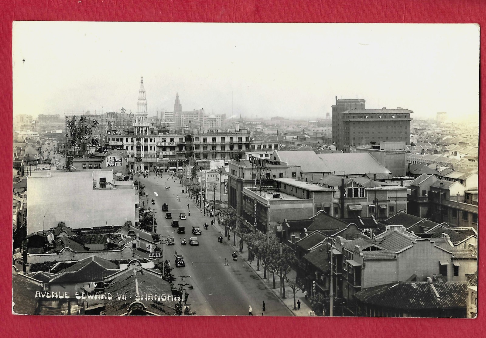 Shanghai China Ave Edward VII International Area 1930 Real Photo Postcard