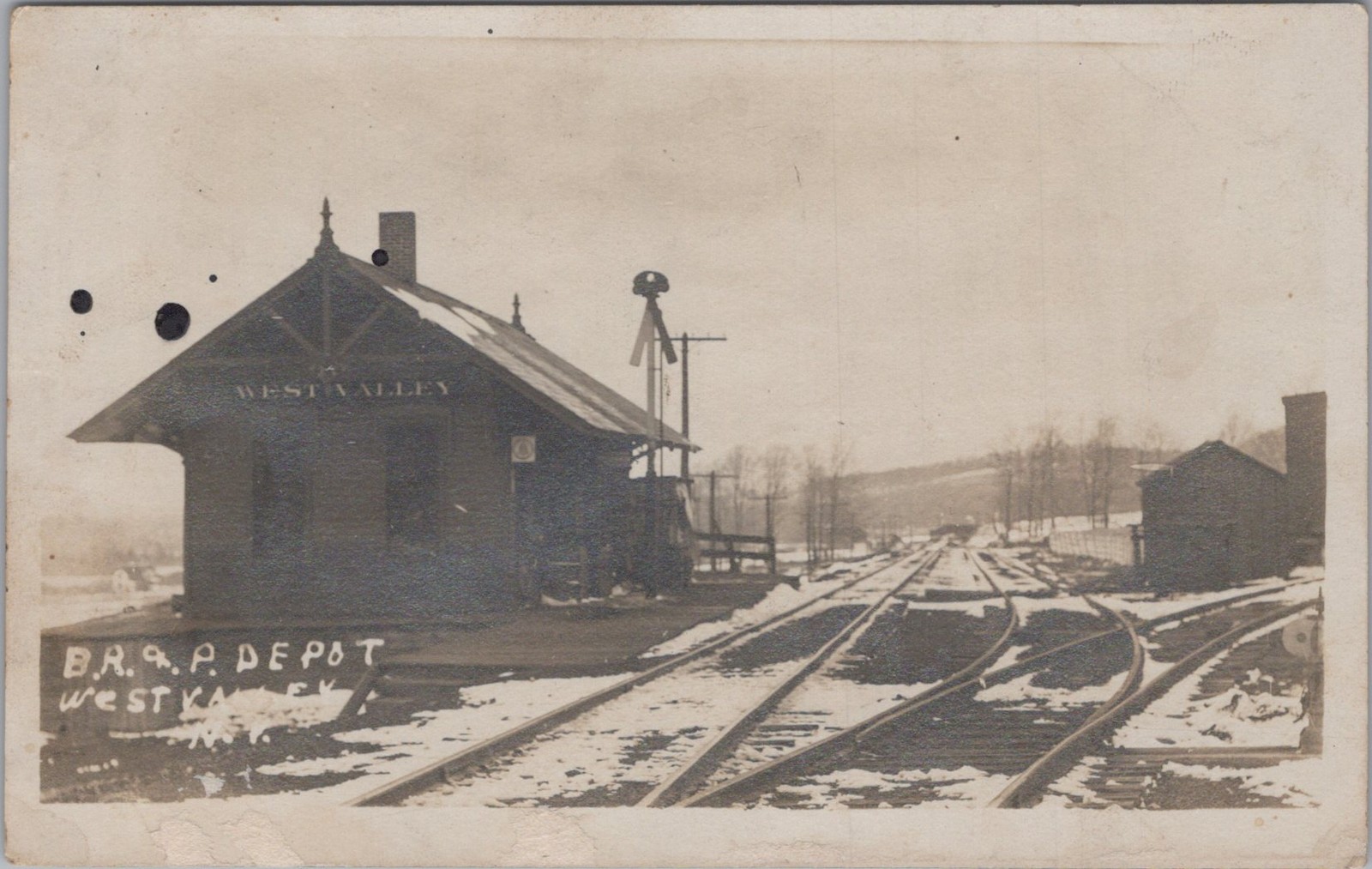 West Valley New York BR&P Depot Railroad Real Photo Postcard