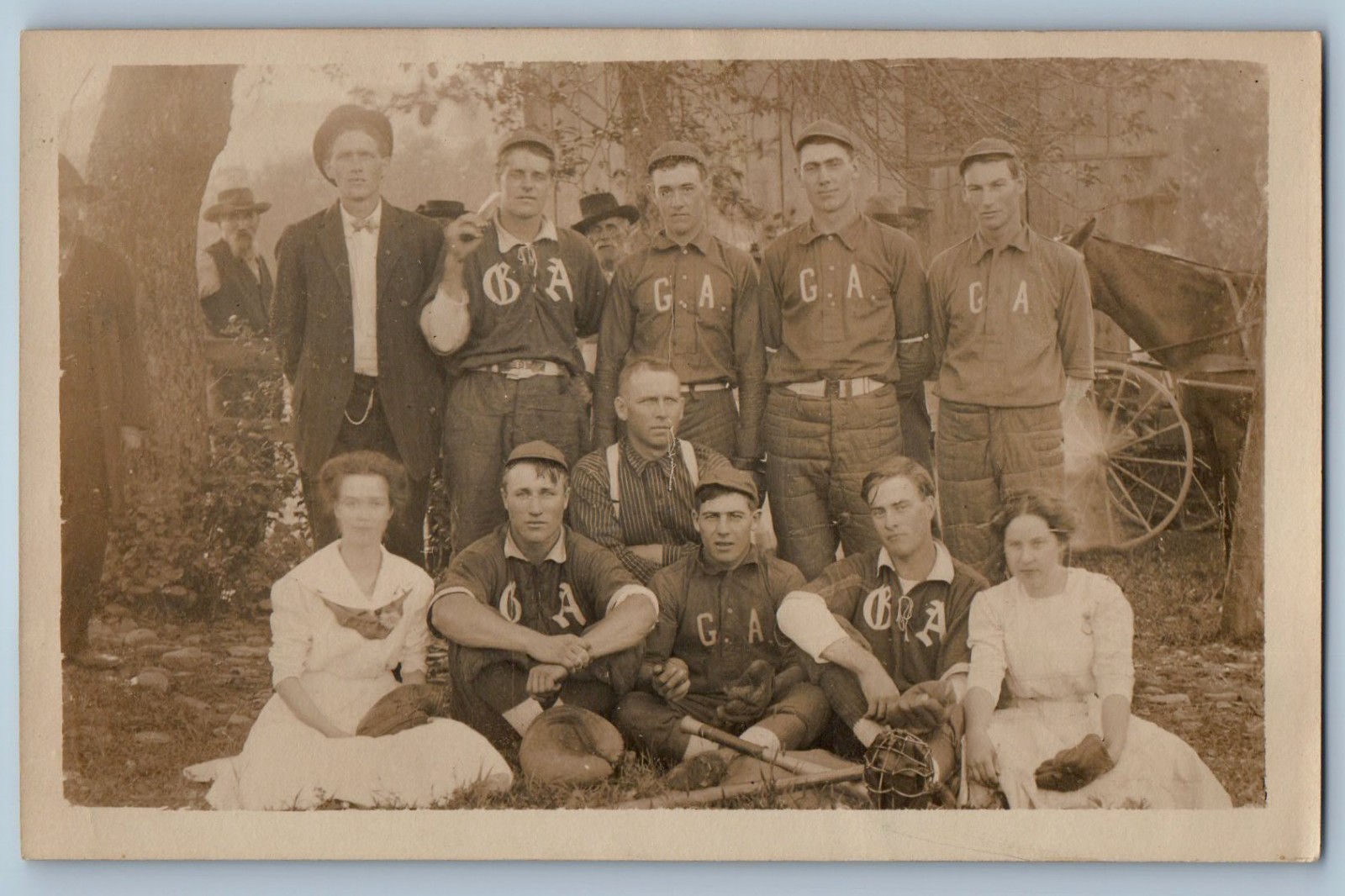 Glen Aubrey New York Baseball Team 1910 Real Photo Postcard