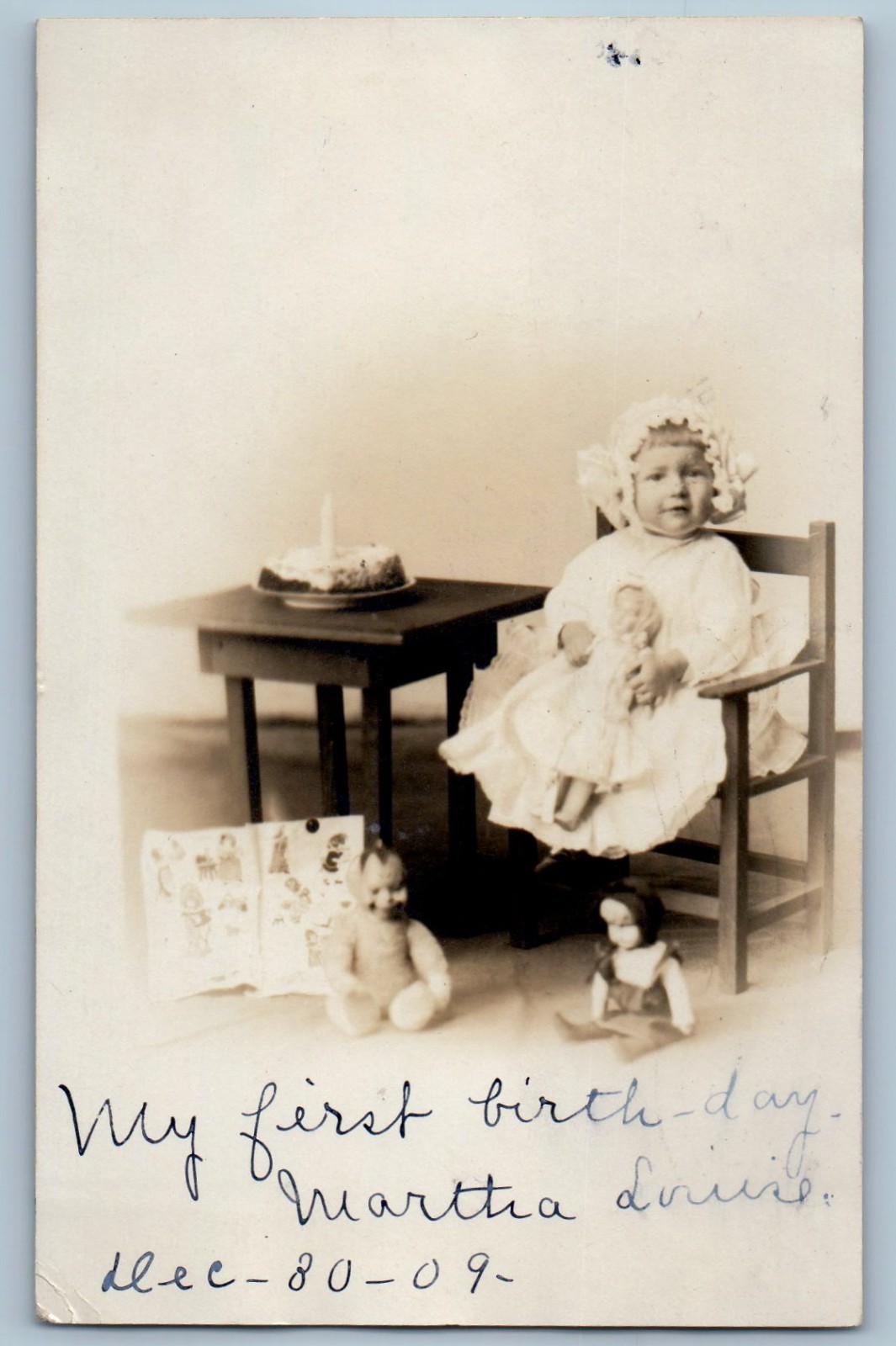 Atlanta Georgia Little Girl With Doll Billiken Toys 1910 Real Photo Postcard