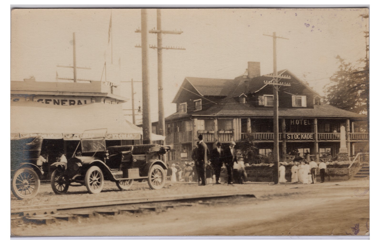 Alki Beach Seattle Washington Stockade Hotel Real Photo Postcard