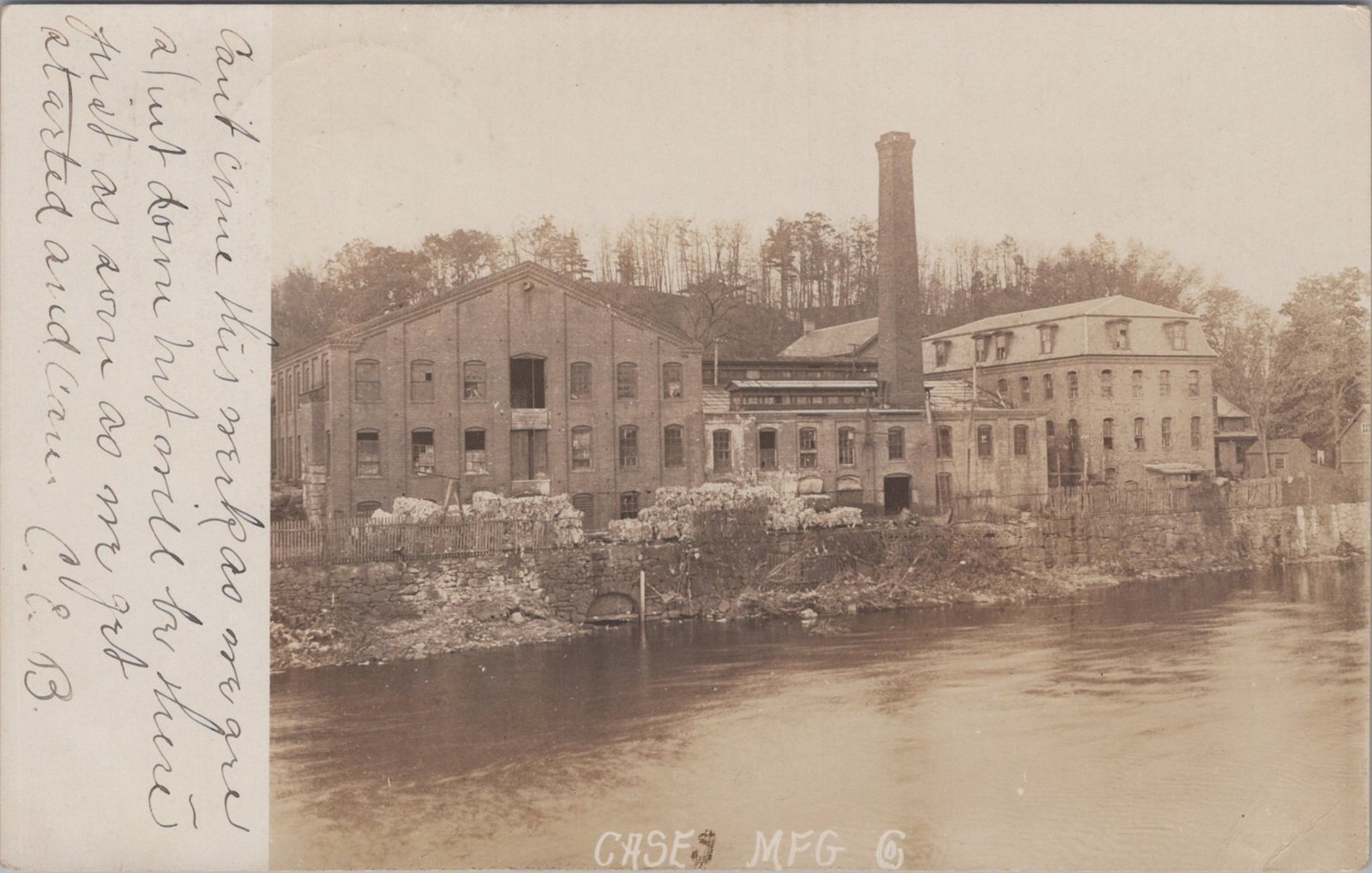 Unionville Connecticut Cases Manufacturing Mill Farmington River Real Photo Postcard