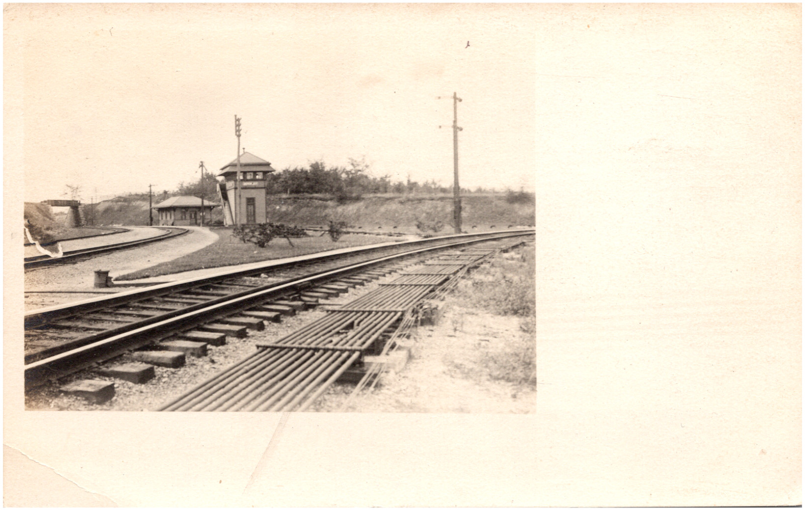 Depew Depot at Niagara Junction New York Lehigh Valley Railroad Real Photo Postcard